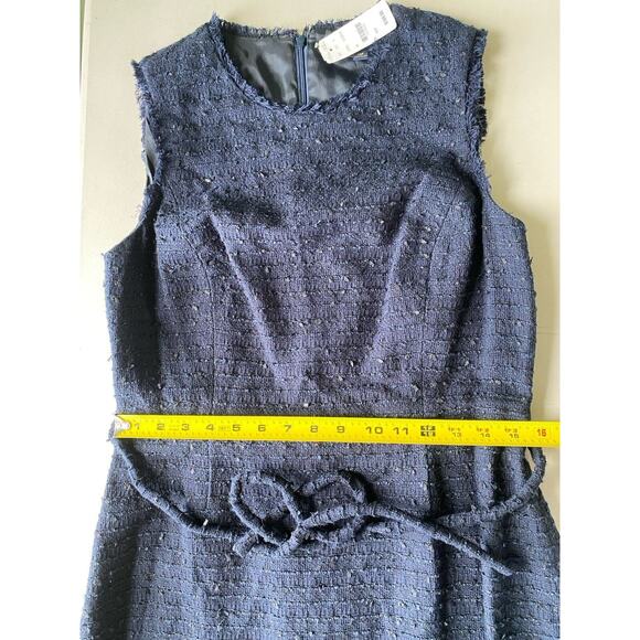 Brooks Brothers Dress Women 12P NEW Blue Tweed Career Midi Holiday Party Gift - Picture 7 of 12